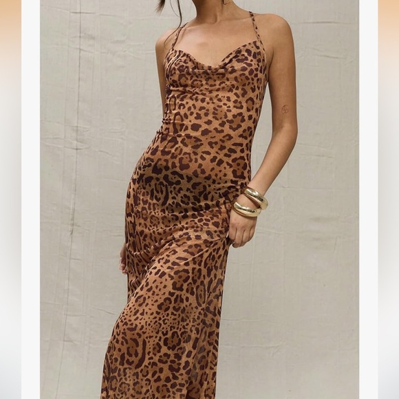 Elegant Animal Print Maxi Dress - Picture 6 of 9